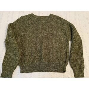 Universal thread sweater medium green yellow cropped oversized recycled cozy